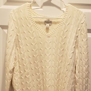 White V-Neck Sweater